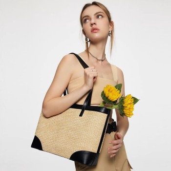 Woven commuter casual college student shoulder bag